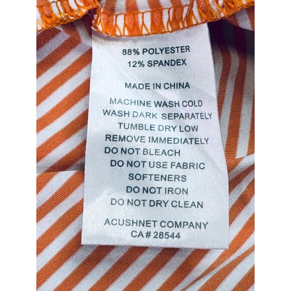 Footjoy Polo Shirt Mens XXL Orange White Stripes Elks Club Stretch Golf - Picture 9 of 13